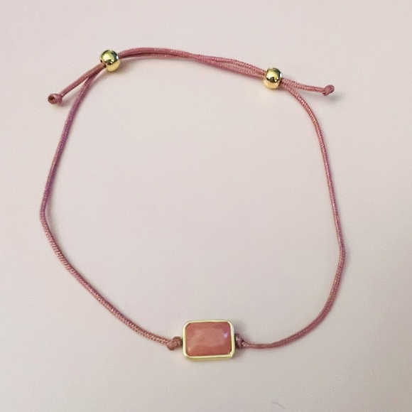 GORJANA Power Gemstone Octagon Rhodochrosite Bracelet 18k Gold Plated Pink Peace - Picture 6 of 8